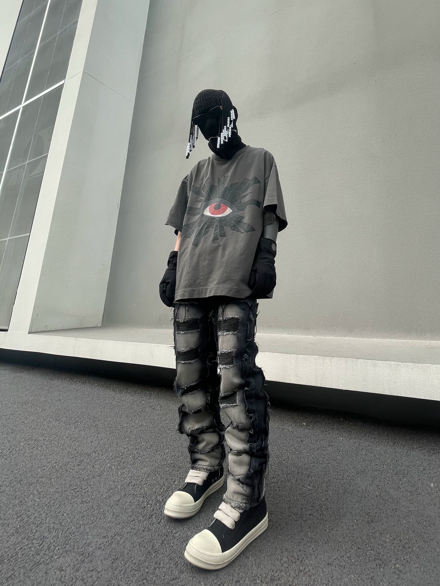 Graphic Letter Design Washed Short Sleeve T-Shirt WN18126