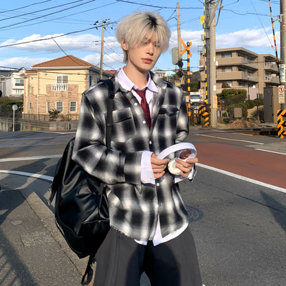 Plaid Stripe Long Sleeve Shirt WN19831