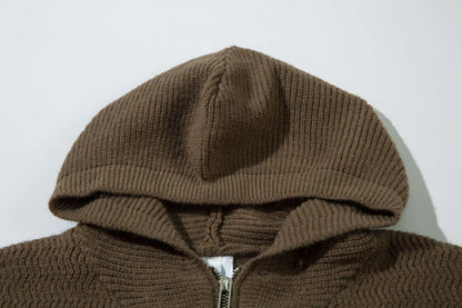 Zipper Knit Hoodie WN11364