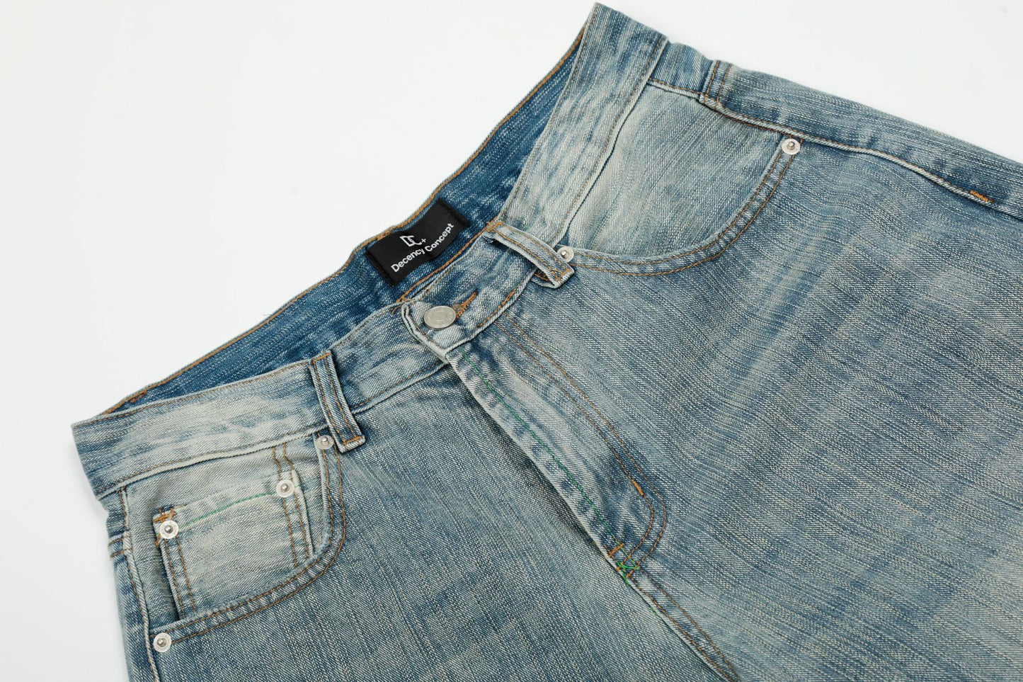 Washed Whisker Wide Leg Denim Jeans WN26037