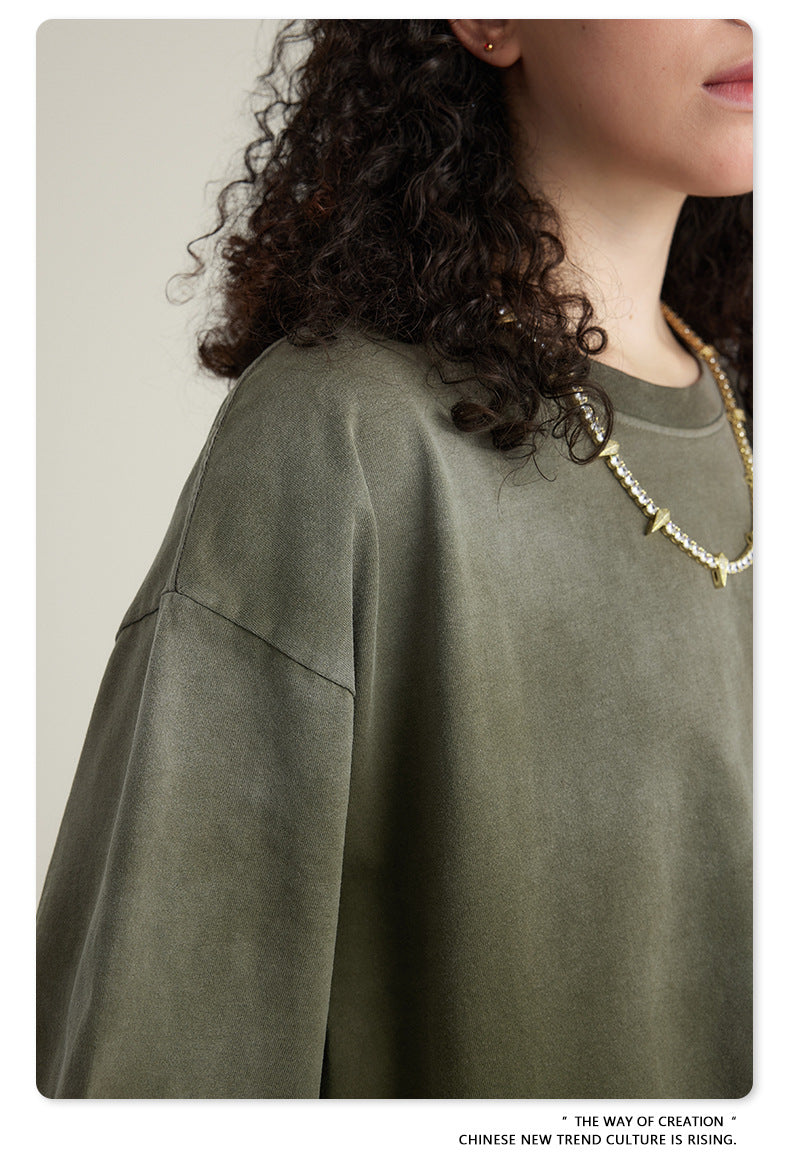 Washed Oversize Short-sleeve T-shirt WN6443