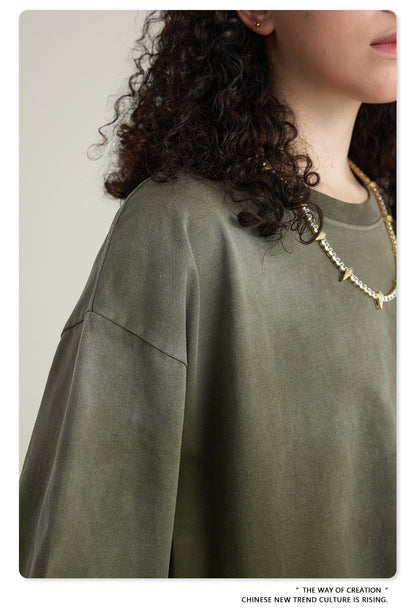 Washed Oversize Short-sleeve T-shirt WN6443