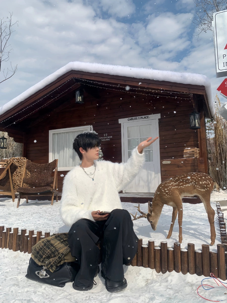 Soft Imitation Mink Oversize Knit Sweater WN19776