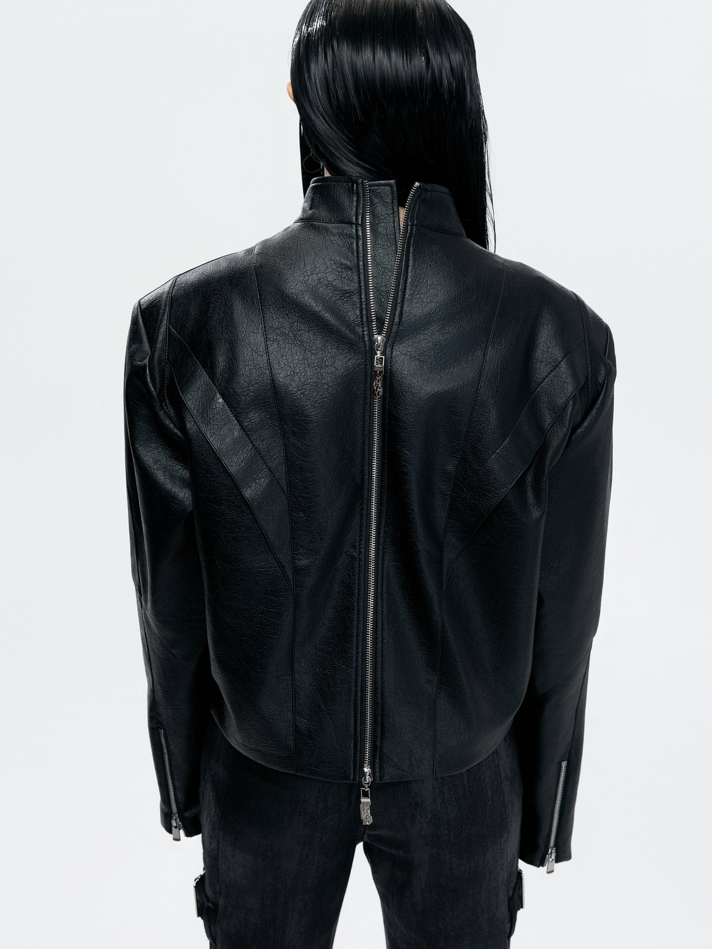 Heavyweight Waxed Rivet Double Zipper Jacket WN23549