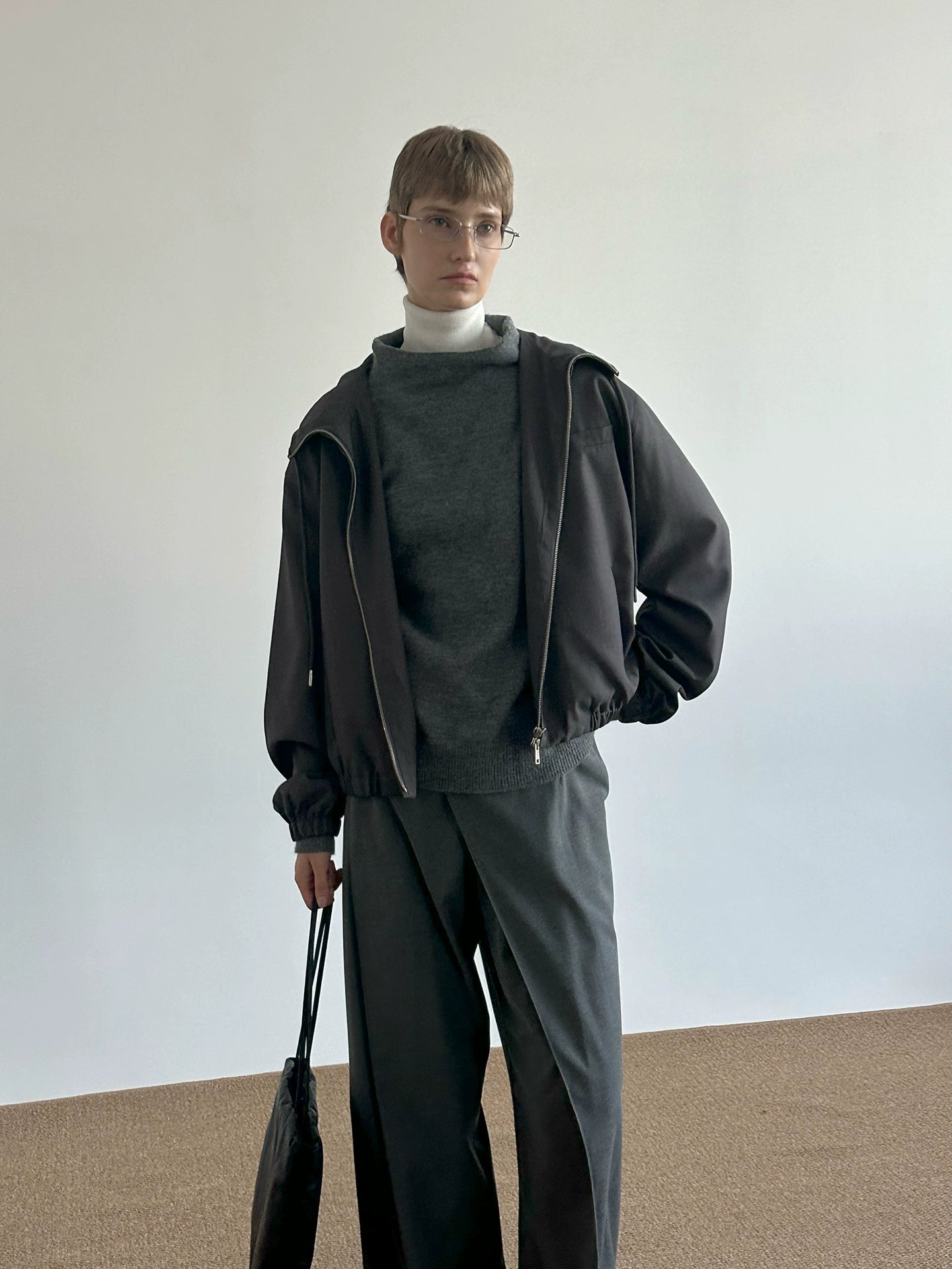 Oversize Zipper Hooded Jacket WN21488