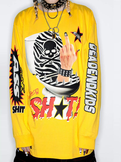 Graphic Letter Print Long Sleeve T-Shirt WN22250