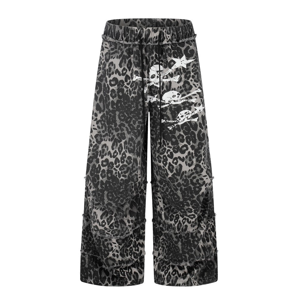 Leopard Graphic Wide Leg Pants WN28081