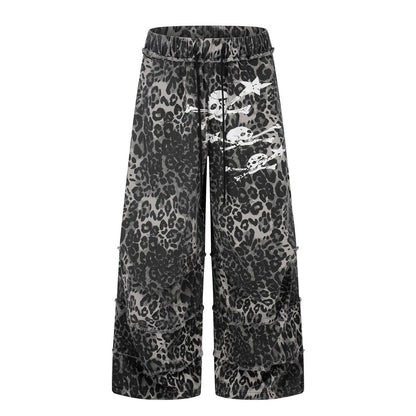 Leopard Graphic Wide Leg Pants WN28081