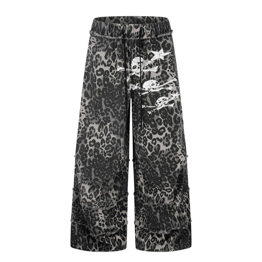 Leopard Graphic Wide Leg Pants WN28081