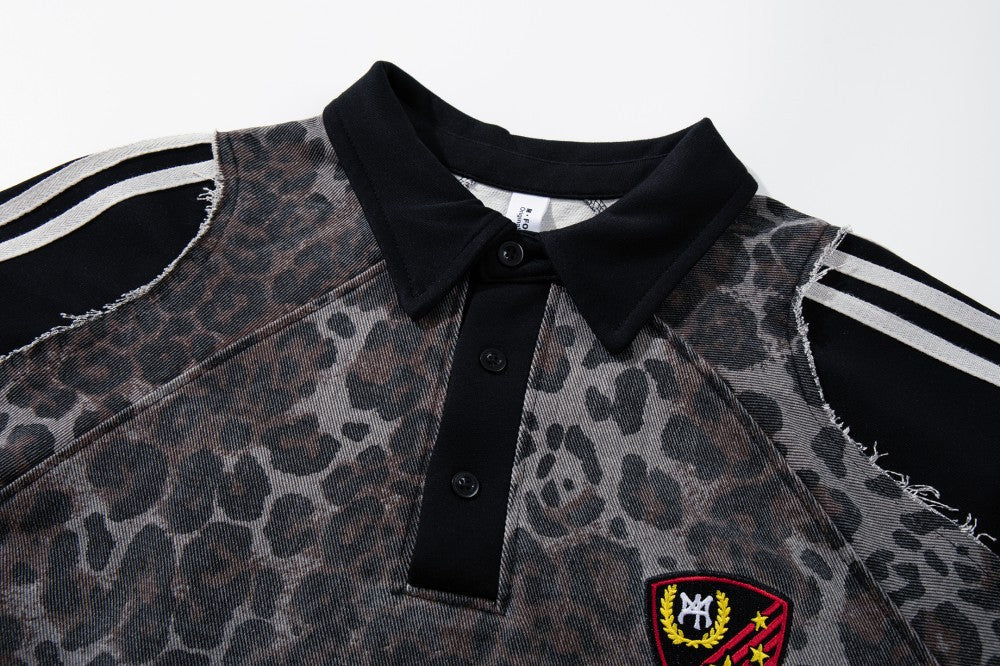 Leopard Embroidery Polo Shirt & Short Pants Setup WN27909