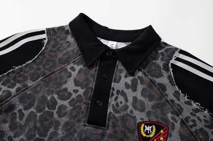 Leopard Embroidery Polo Shirt & Short Pants Setup WN27909