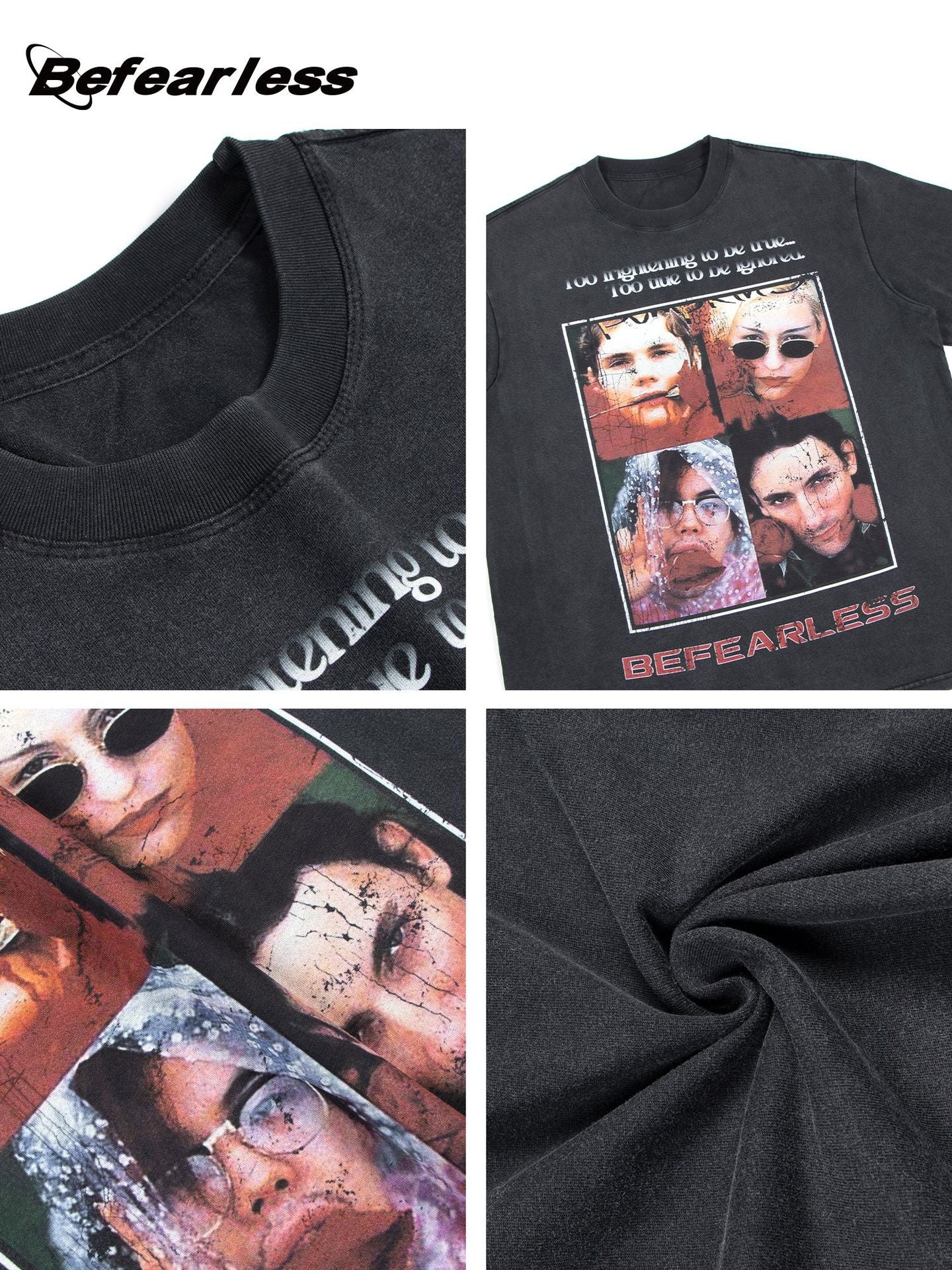 Portrait Letter Print Short Sleeve T-Shirt WN26184