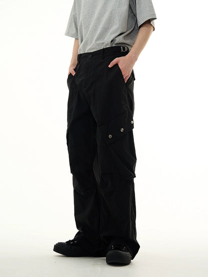 Multi Pocket Wide-Leg Cargo Straight Pants WN7650