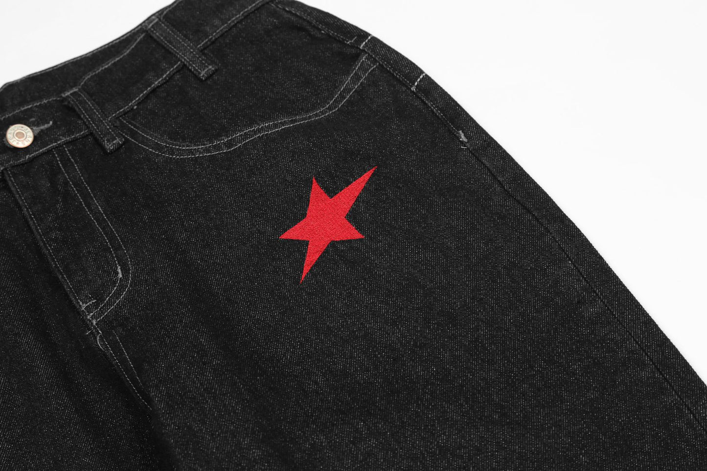 Gothic Embroidery Straight-Leg Denim Jeans WN11292