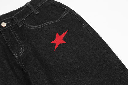 Gothic Embroidery Straight-Leg Denim Jeans WN11292