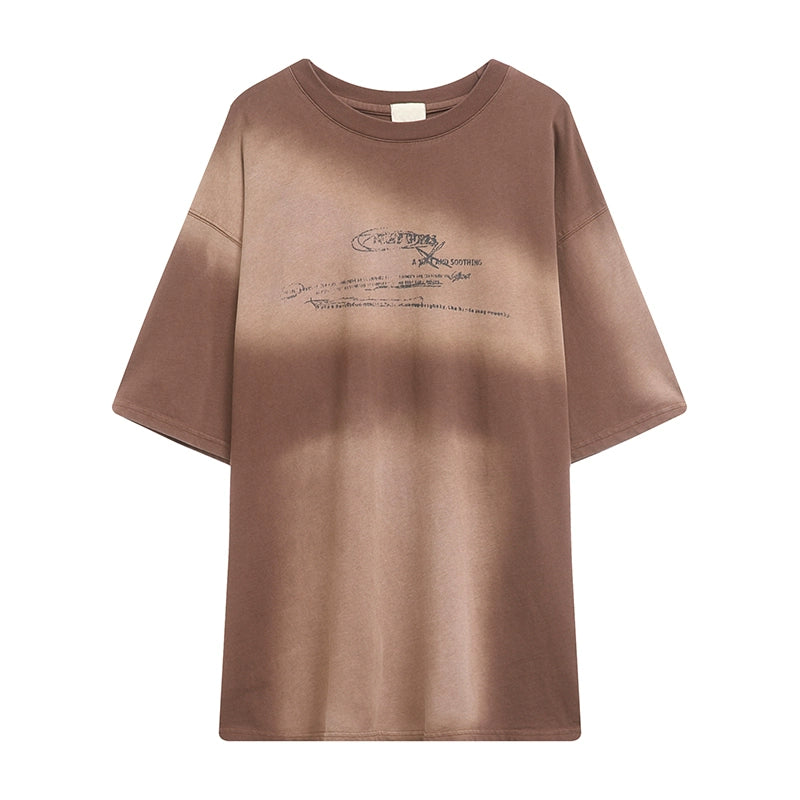 Spray Color Design Oversize Short Sleeve T-Shirt WN5329