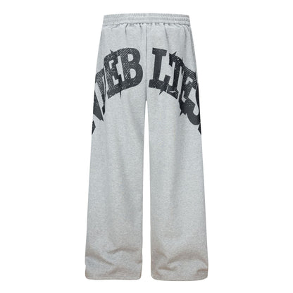 Letter Graphic Wide Leg Sweatpants WN26170