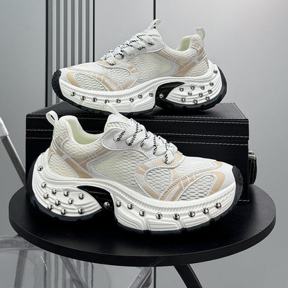 Mesh Studs Platform Chunky Sole Sneakers WN24664