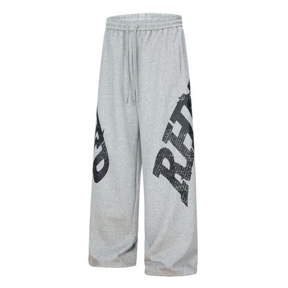 Letter Graphic Wide Leg Sweatpants WN26170