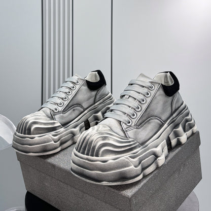 Washed Platform Chunky Sole Sneakers WN24604