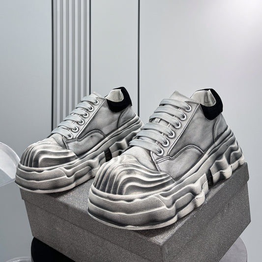 Washed Platform Chunky Sole Sneakers WN24604