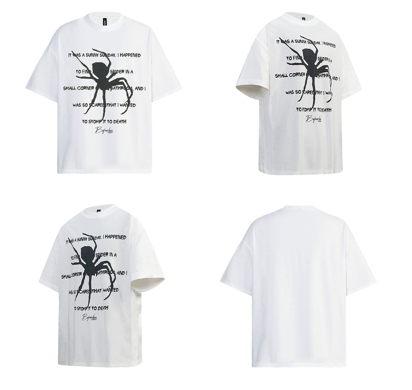 Spider Letter Print Short Sleeve T-Shirt WN26205