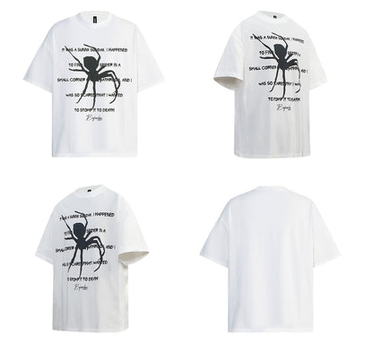Spider Letter Print Short Sleeve T-Shirt WN26205