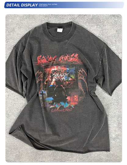 Heavyweight Washed Wax Dye Rolled Sleeve T-Shirt WN16273