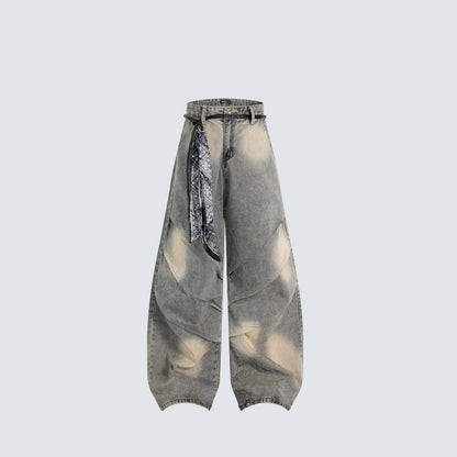 Spray Paint Gradient Wide Leg Denim Jeans WN28063
