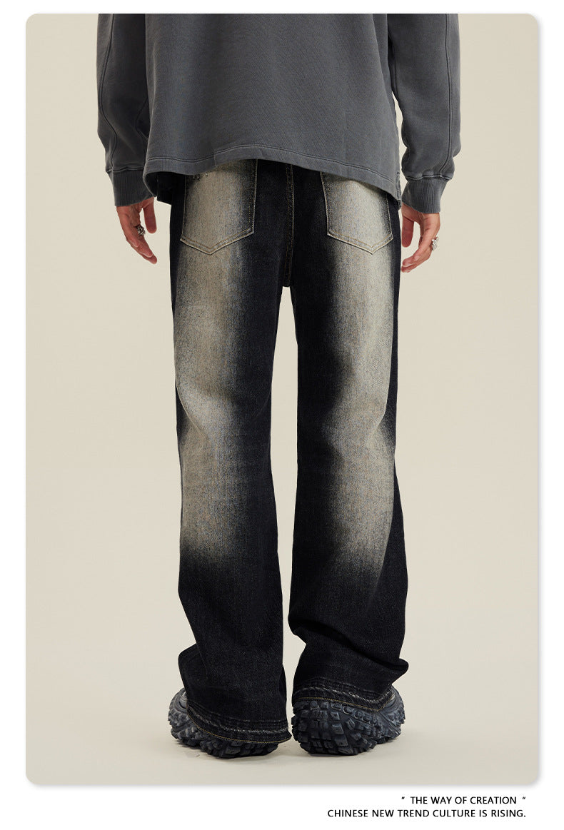 Washed Damage Flare Denim Jeans WN6415