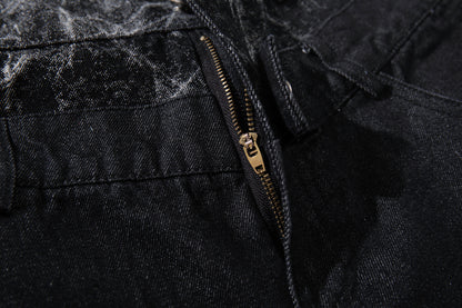Heavy Wash Workwear Wide Leg Denim Jeans WN25653