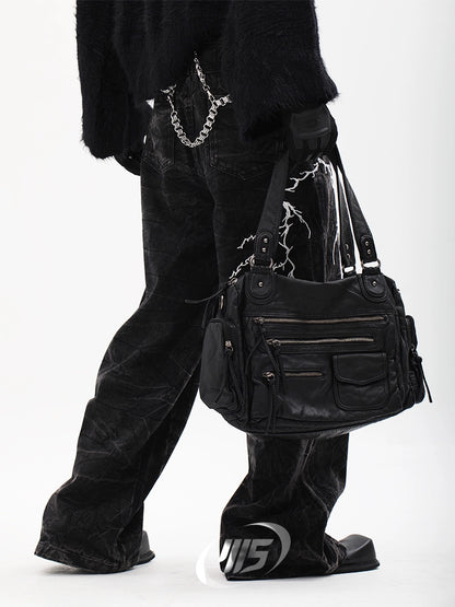 Washed Multi-Pocket Shoulder Bag WN18689
