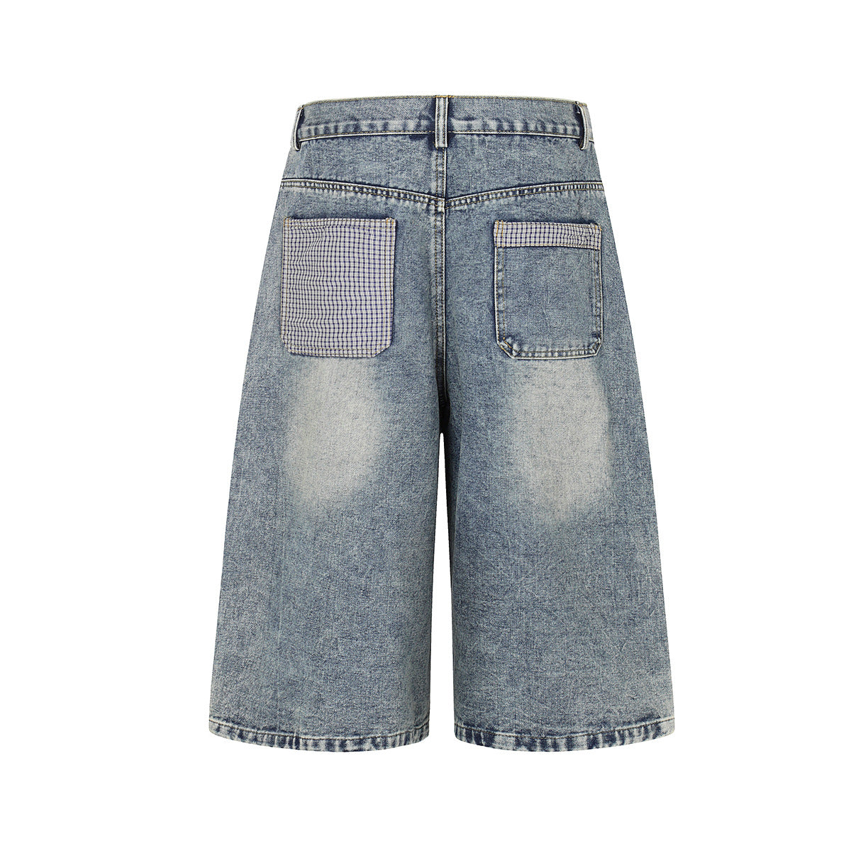 Star Patch Embroidery Denim Wide Leg Half Pants WN25693