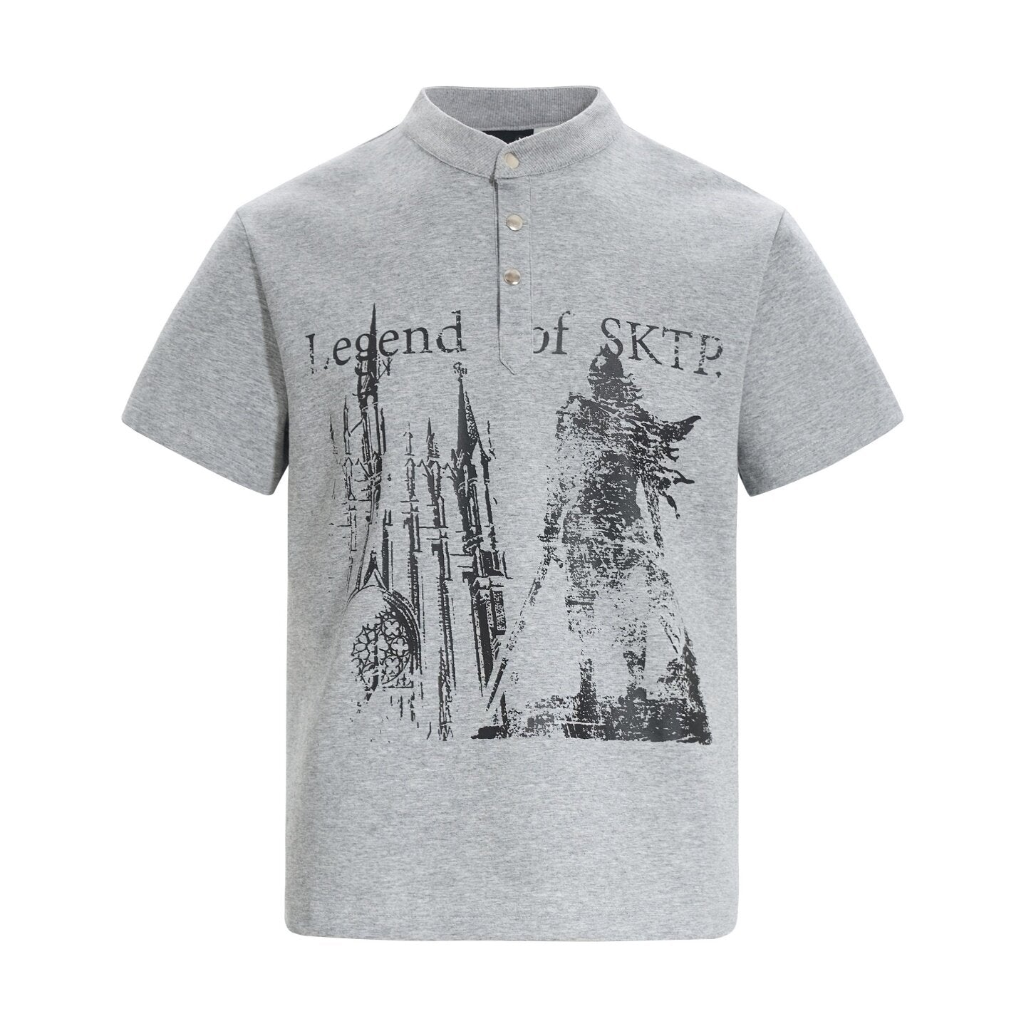 Graphic Art Print Henley Short Sleeve T-Shirt WN24280