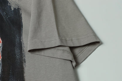 Oil Paint Washed Oversize Short Sleeve T-Shirt WN16129