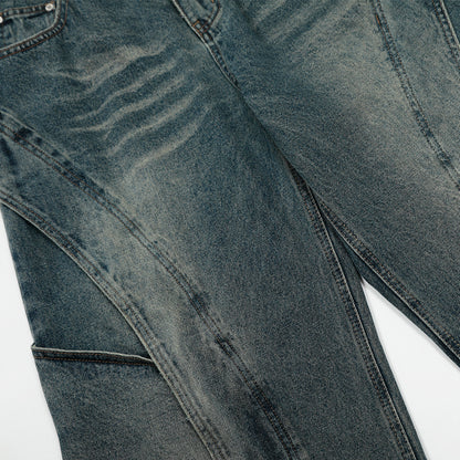 Heavy Wash Wide-Leg Denim Jeans WN16110