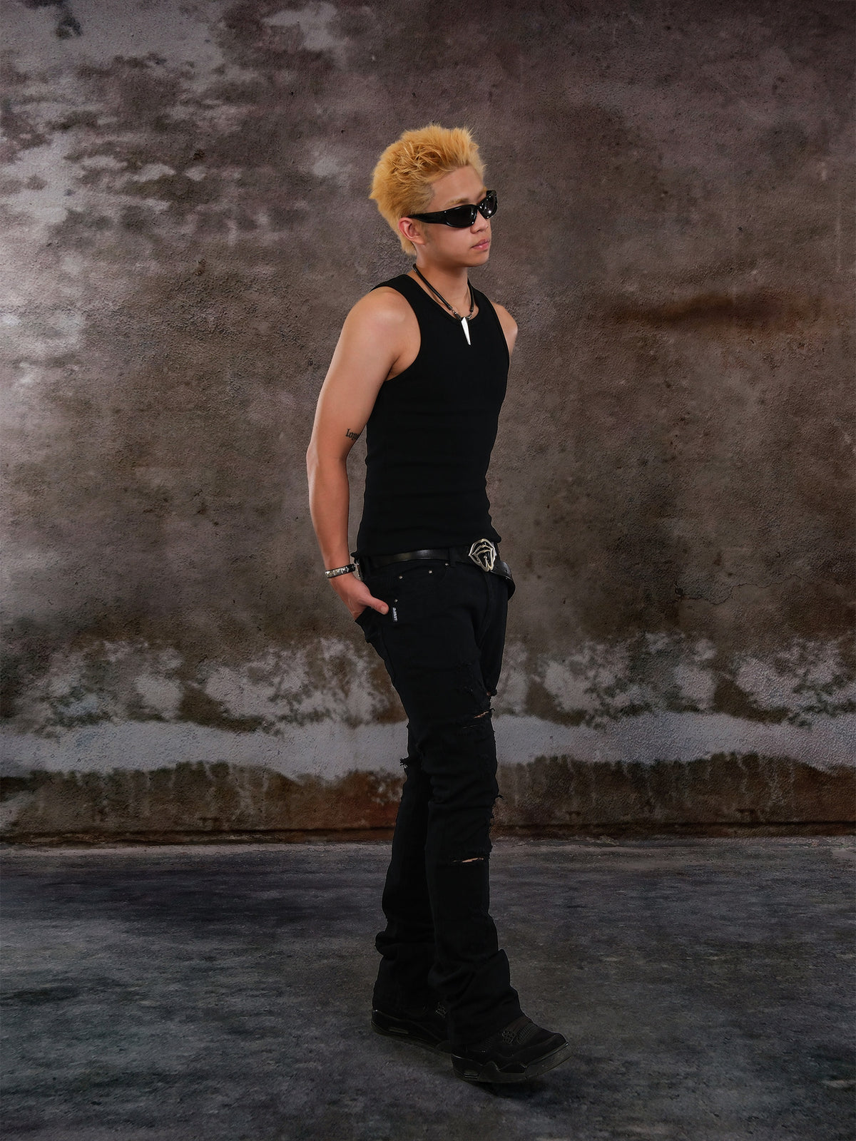 Washed Damage Stretch Pants WN26614