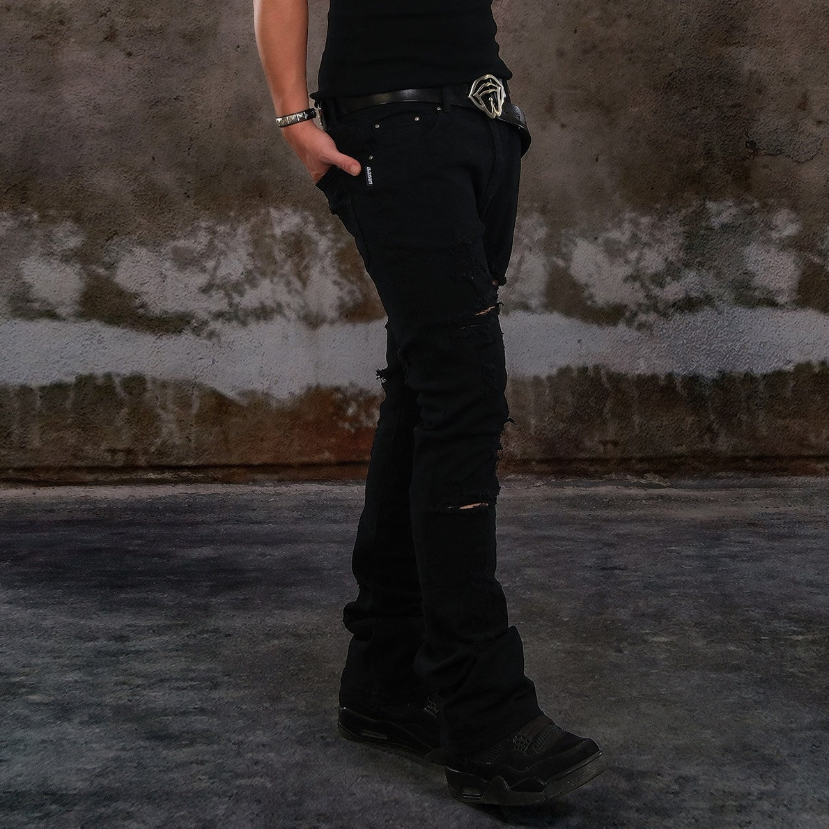 Washed Damage Stretch Pants WN26614