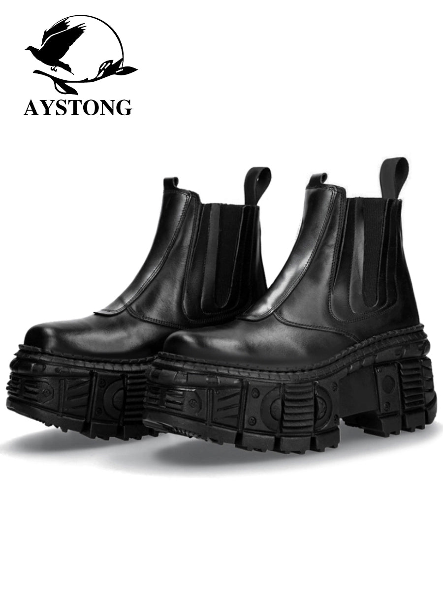 Chunky Sole Design PU Leather Boots WN19187