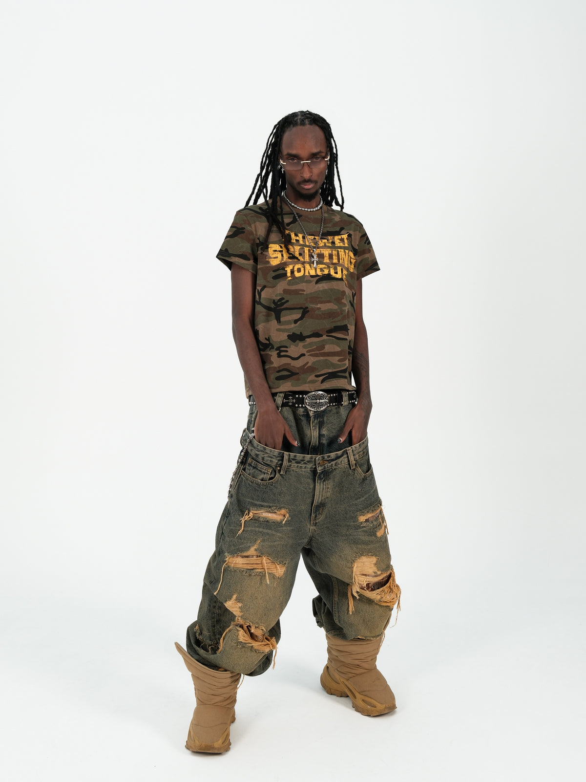 Crack Letter Short Sleeve T-Shirt WN26679