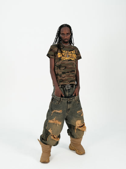 Crack Letter Short Sleeve T-Shirt WN26679