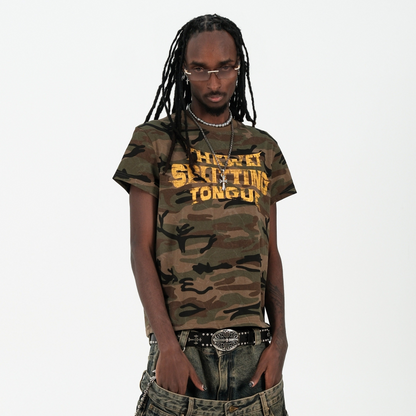 Crack Letter Short Sleeve T-Shirt WN26679