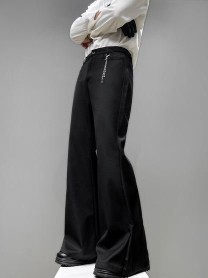 Metal Chain Draped Flare Trousers WN23856