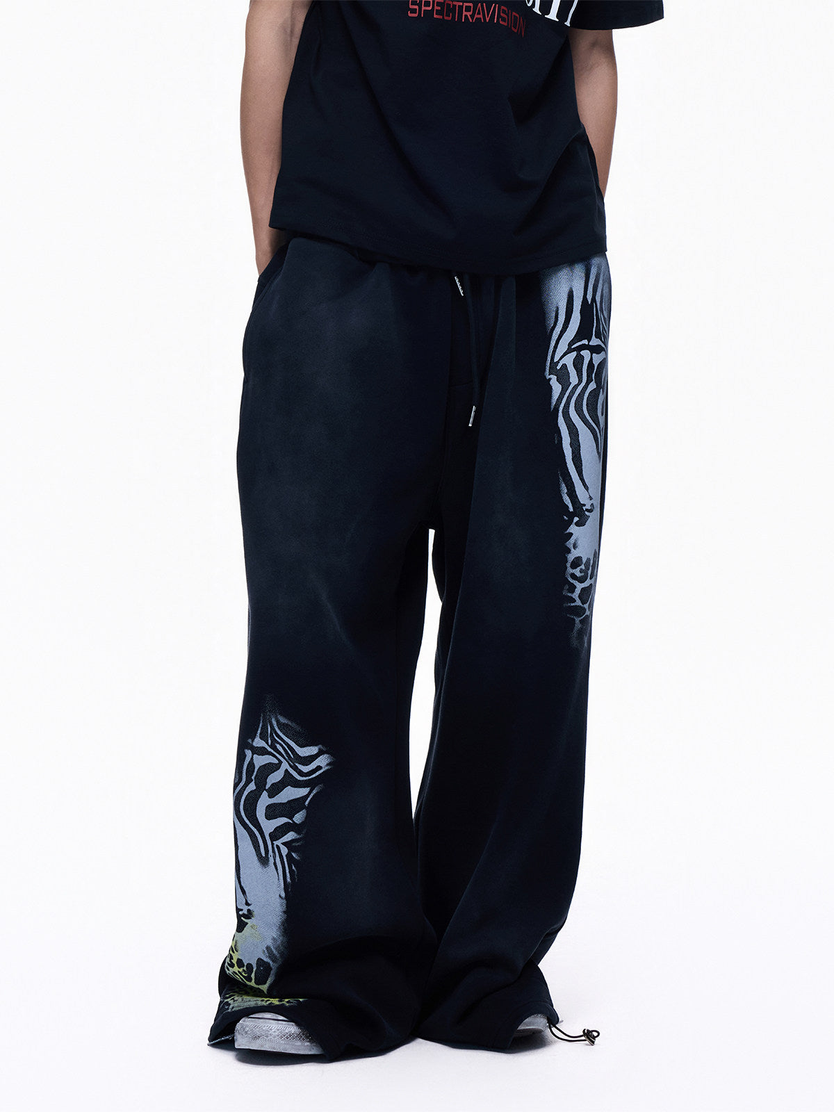 Leopard Print Drawstring Wide Leg Sweatpants WN27359