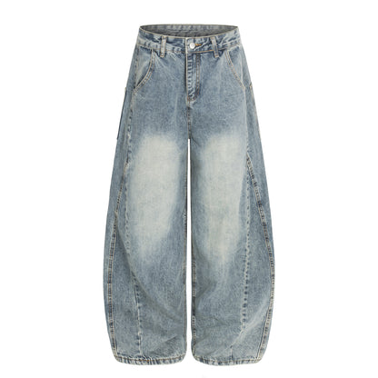 Washed Wide Leg Denim Jeans WN25431