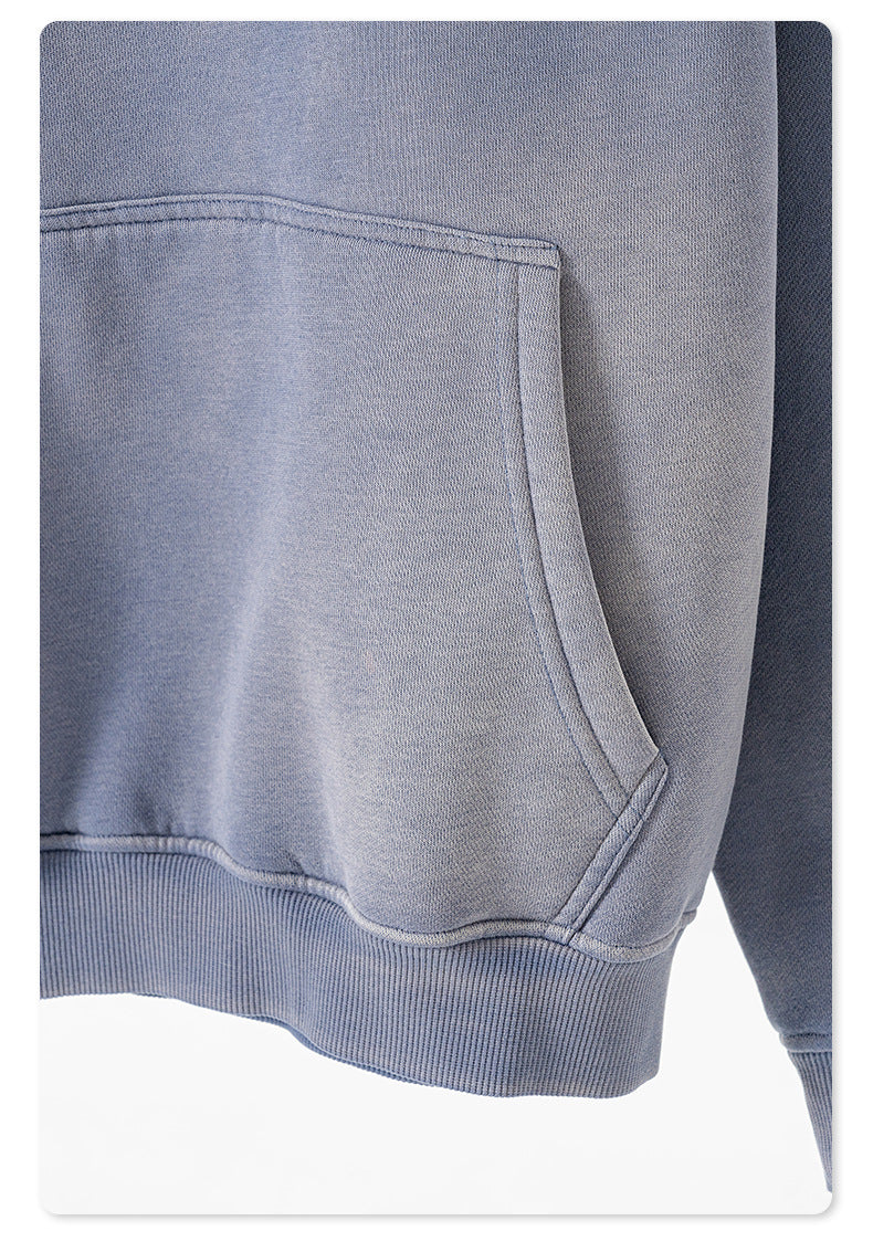 Oversize Fleece Lining Washed Pullover Hoodie WN9924