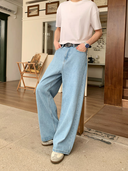 Washed Wide Leg Denim Jeans WN24964