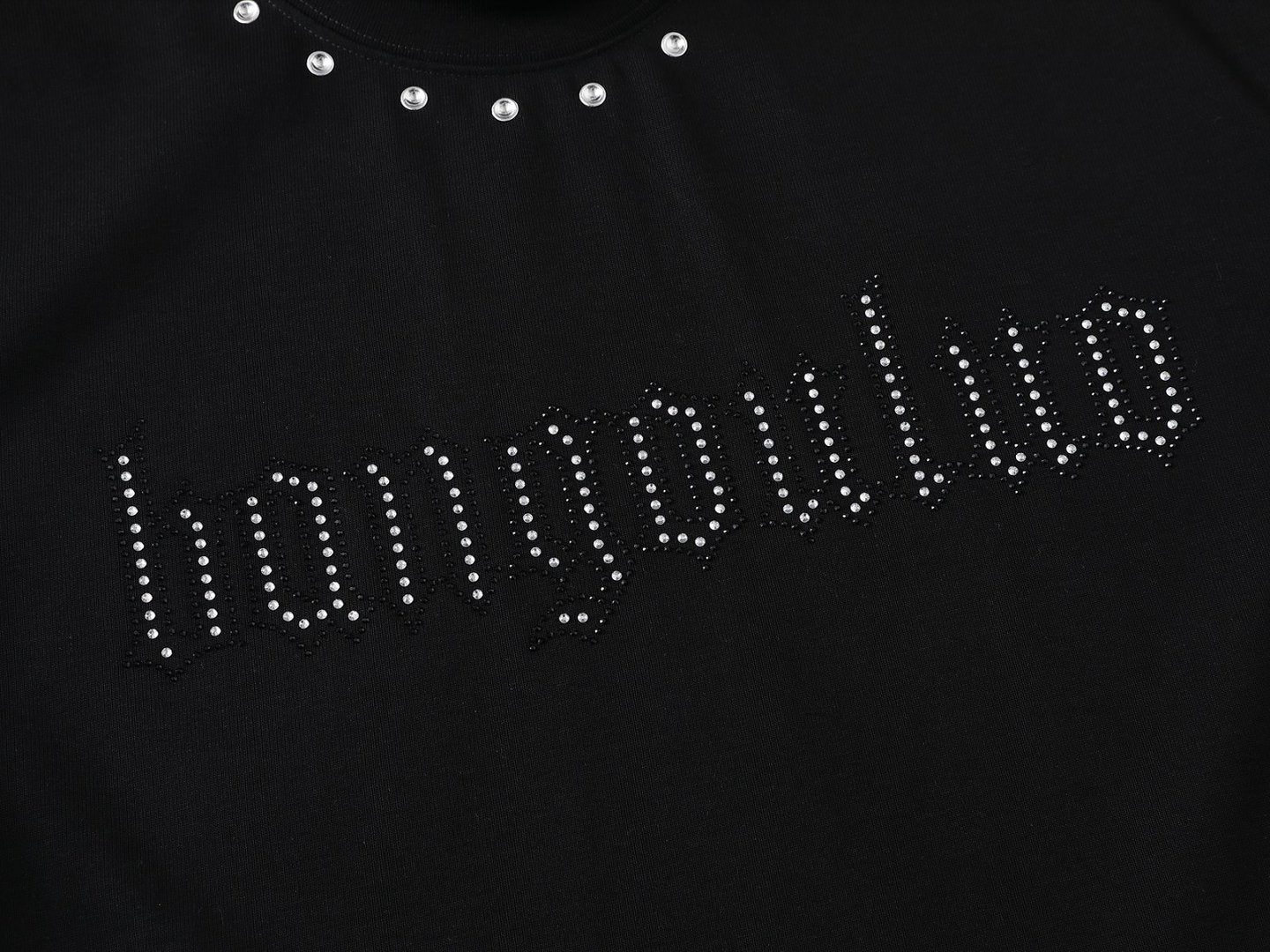 Letter Rhinestone Oversize Short Sleeve T-Shirt WN26044