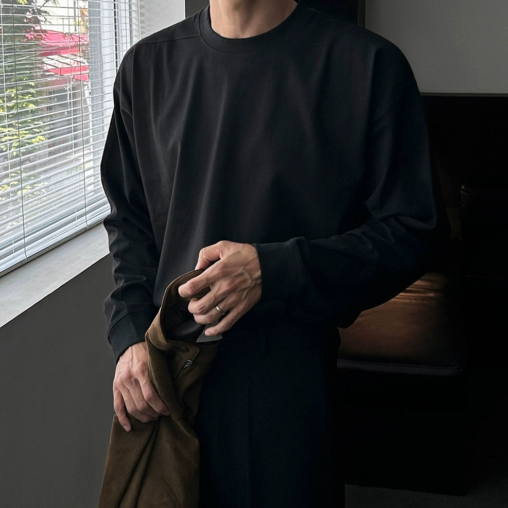 Cotton Simple Oversize Long Sleeve T-Shirt WN20330