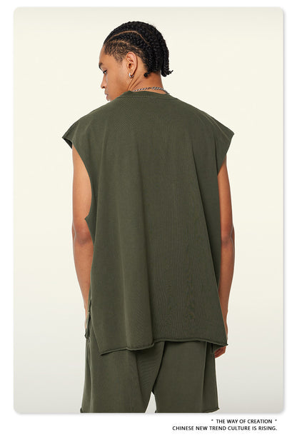 Washed Oversize Sleeveless T-Shirt WN6069